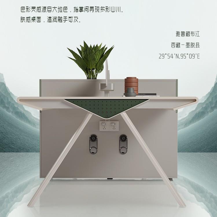 四人位办公桌职员工位办公室屏风卡座创意4/6六人位办公桌椅组合