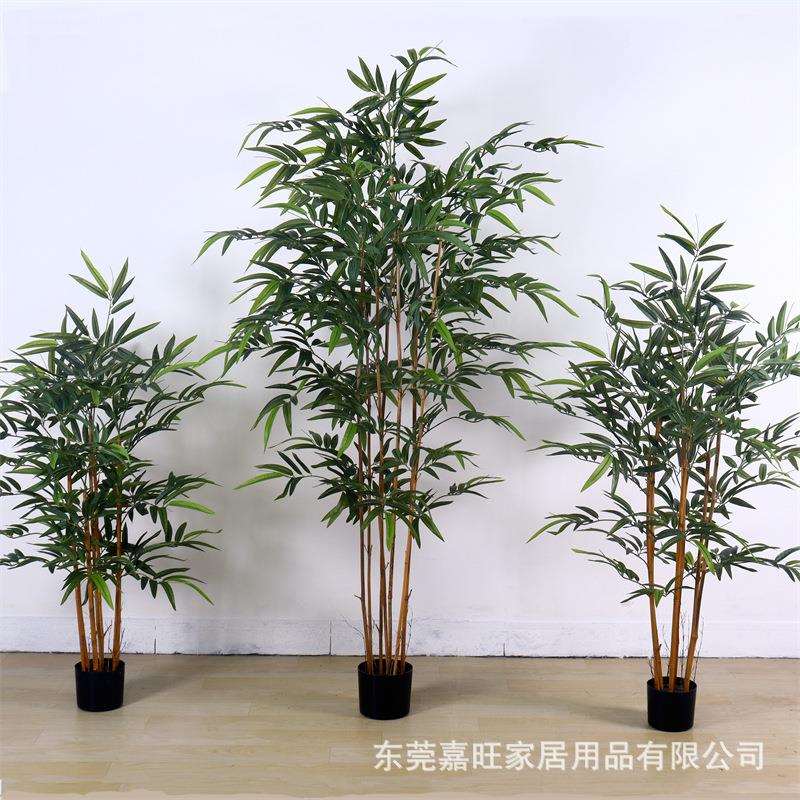 大叶竹子盆栽禅意室内大型绿植落地植物造景摆件假仿真真