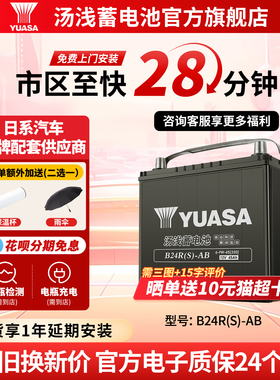 汤浅新能源汽车电瓶蓄电池B24RS-AB 45ah适配埃安LX/S/V/Y系列等
