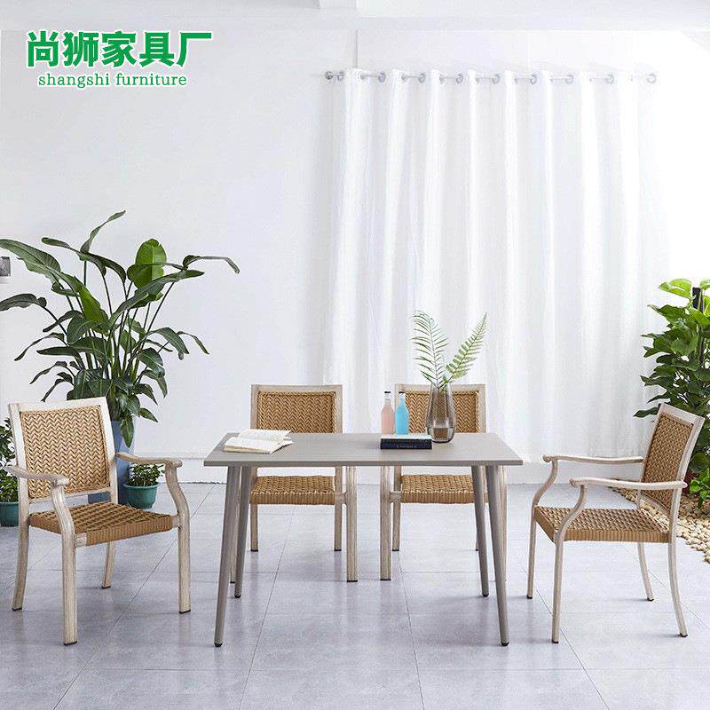 编藤椅户外茶几三件套欧式滕椅小茶几小户型餐桌椅酒店阳台桌椅