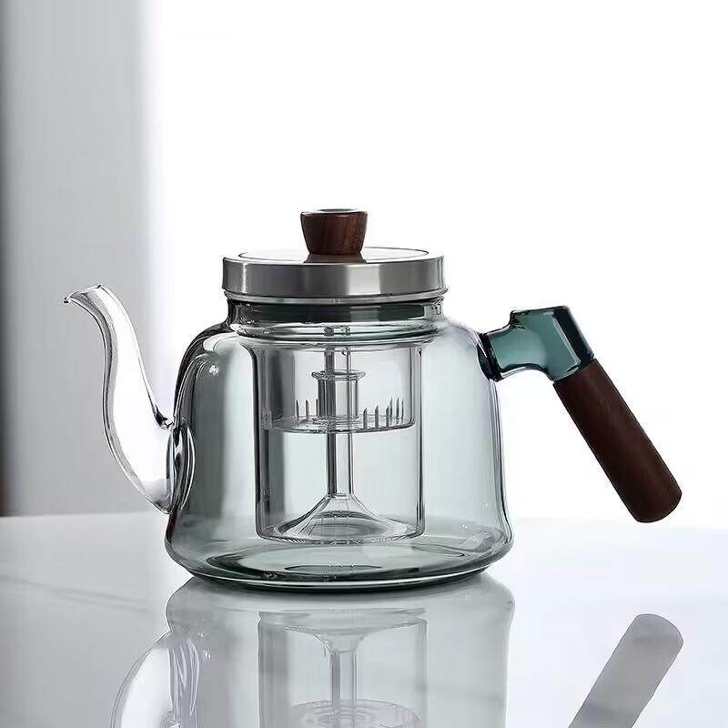 高硼硅玻璃茶水炉 提手隔烫设计 家用办公室通用泡茶过滤壶