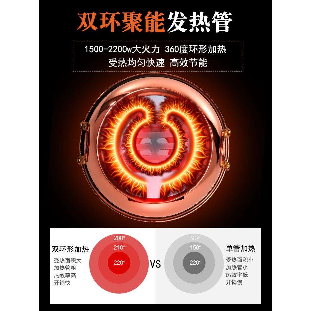 铜火锅纯紫铜电碳两用纯铜木炭铜锅老式家用插电北京涮羊肉鸳鸯锅