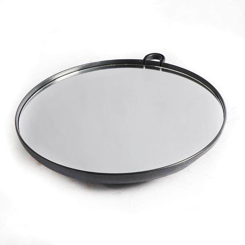 塑料高清圆形手柄化妆镜发廊理发店家用挂钩式镜子美发用品