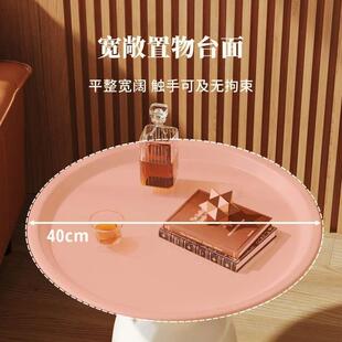 茶几客厅家用创意沙发边几轻奢设计感铁艺小户型圆桌床头柜替代品