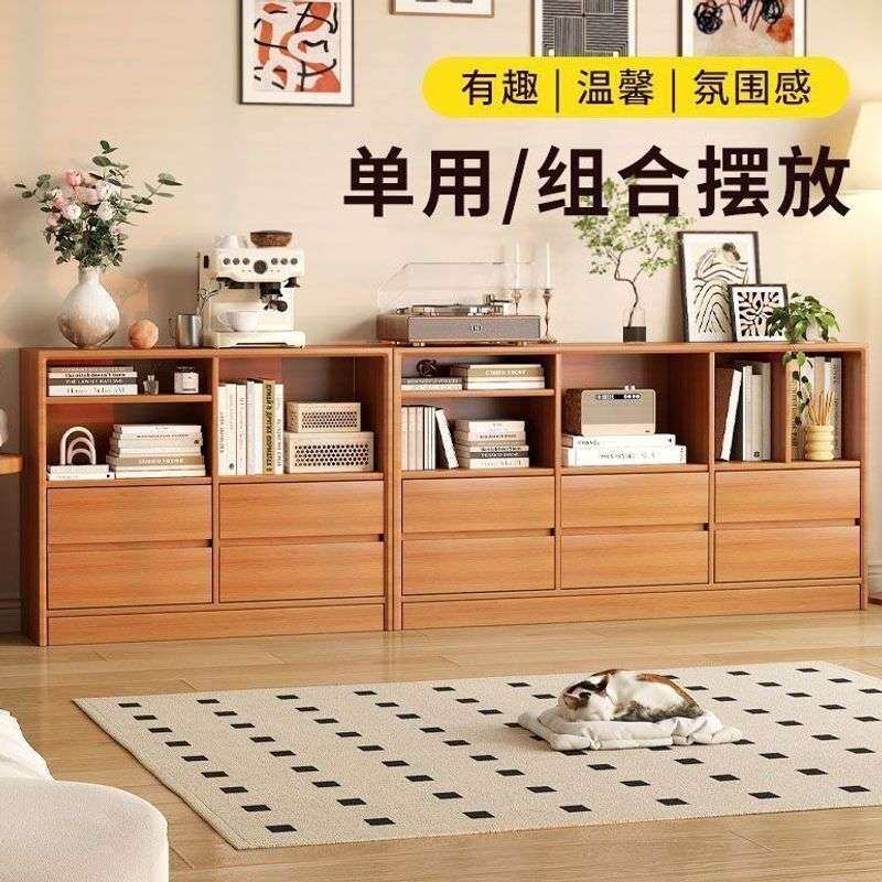 小户型落地双层法式电视柜古风组合抽屉收纳储物柜条几电视柜