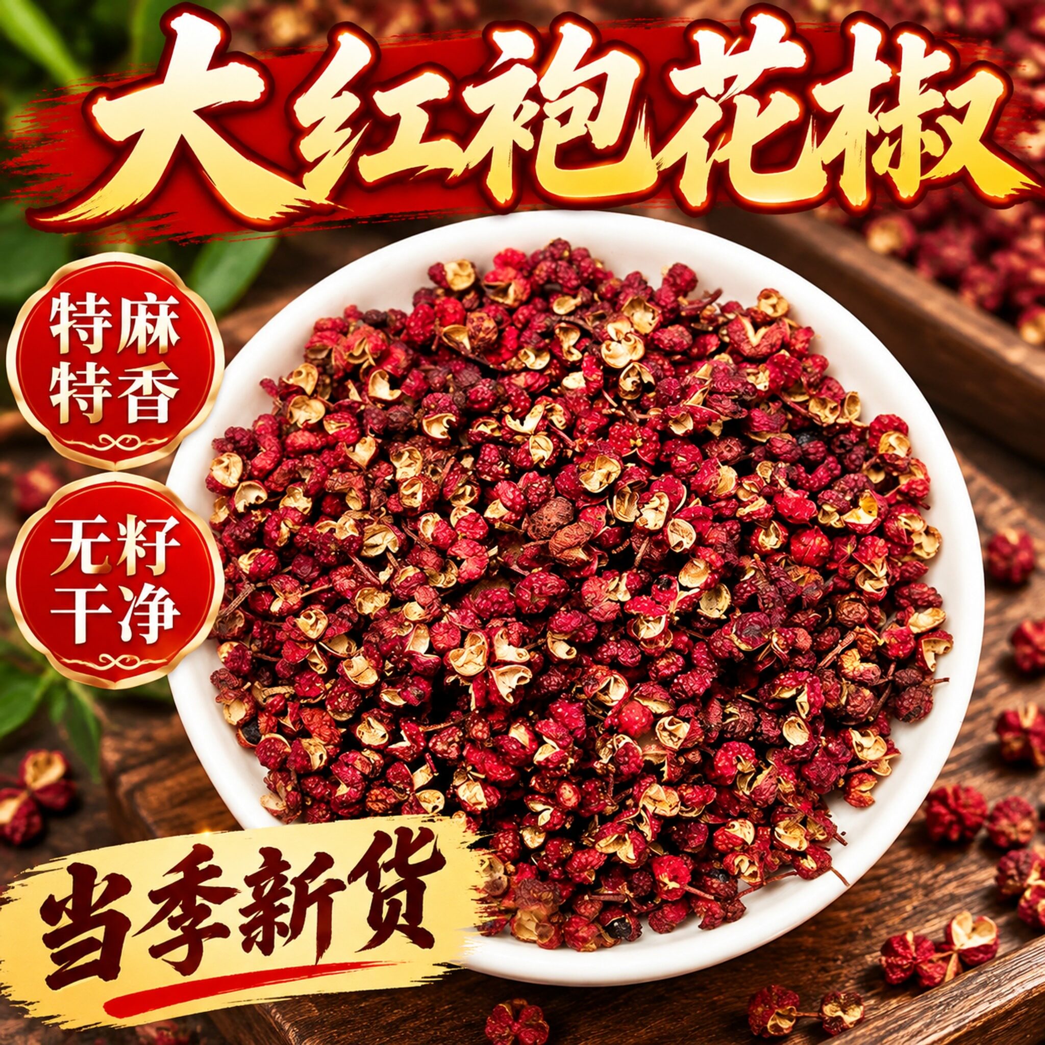 四川茂县大红袍花椒新货干红花椒特麻特香火锅卤料香料可打花椒面