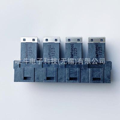 安费诺 G40H13332HR SFF-8643卧式母座MINI SAS HD四口压接脚90度