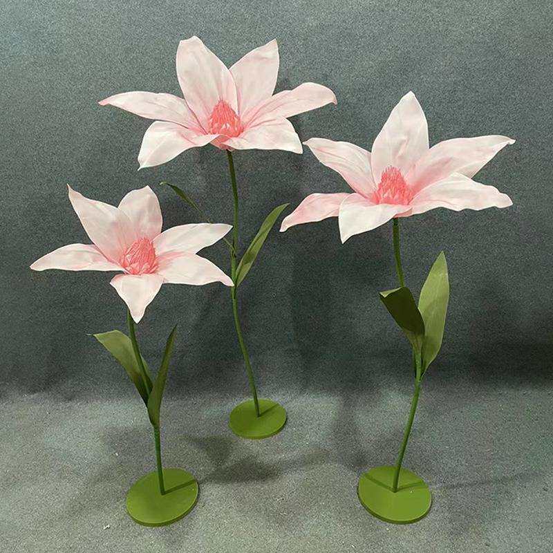 婚礼大型水仙路引摆件舞台泡沫花百合立杆纸艺花装饰橱窗婚庆道具
