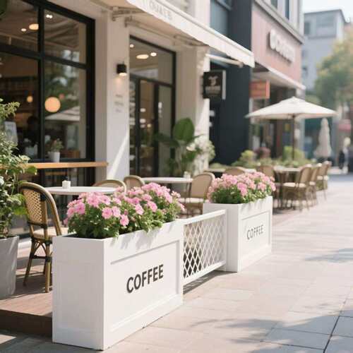户外花箱隔断庭院铁艺商业街咖啡店围栏餐厅奶茶店围挡种植箱