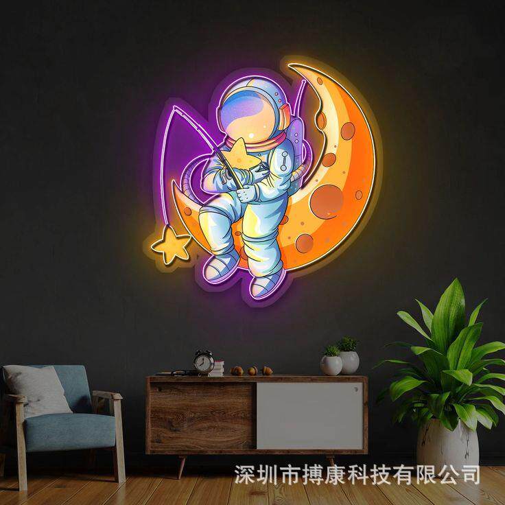 外贸工厂图案UV霓虹灯餐厅招牌led发光字网红打卡墙亚克力霓虹灯