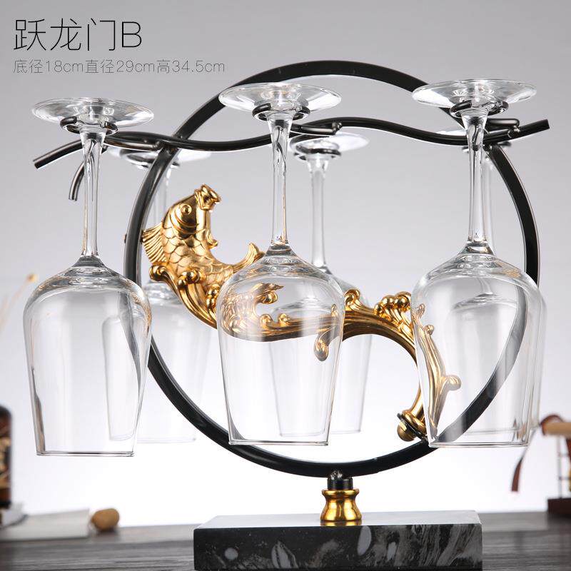 新中式轻奢红酒架摆件家用红酒杯架子倒挂