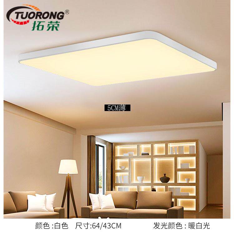 LED吸顶灯 客厅卧室房间灯具 方形北欧现代简约铁艺灯体 厂家