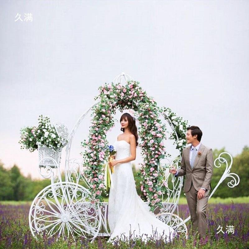 园林景观网红打卡拍照装饰摆件南瓜车花车户外婚礼纱摄影美陈道具