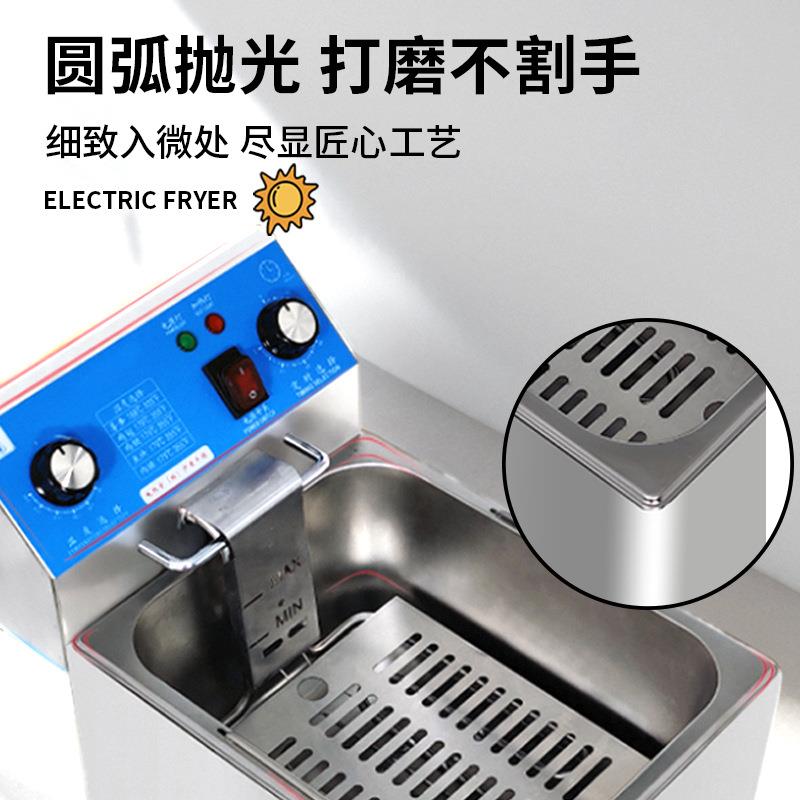 拓企商用台式电炸炉加厚不锈钢双缸电加热油炸锅大容量薯条电炸锅