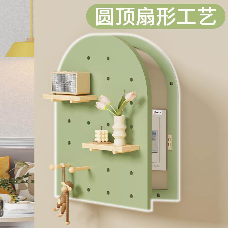 遮挡新款洞洞板配电箱置物架风奶油创意餐厅挂画2024电表箱装饰画