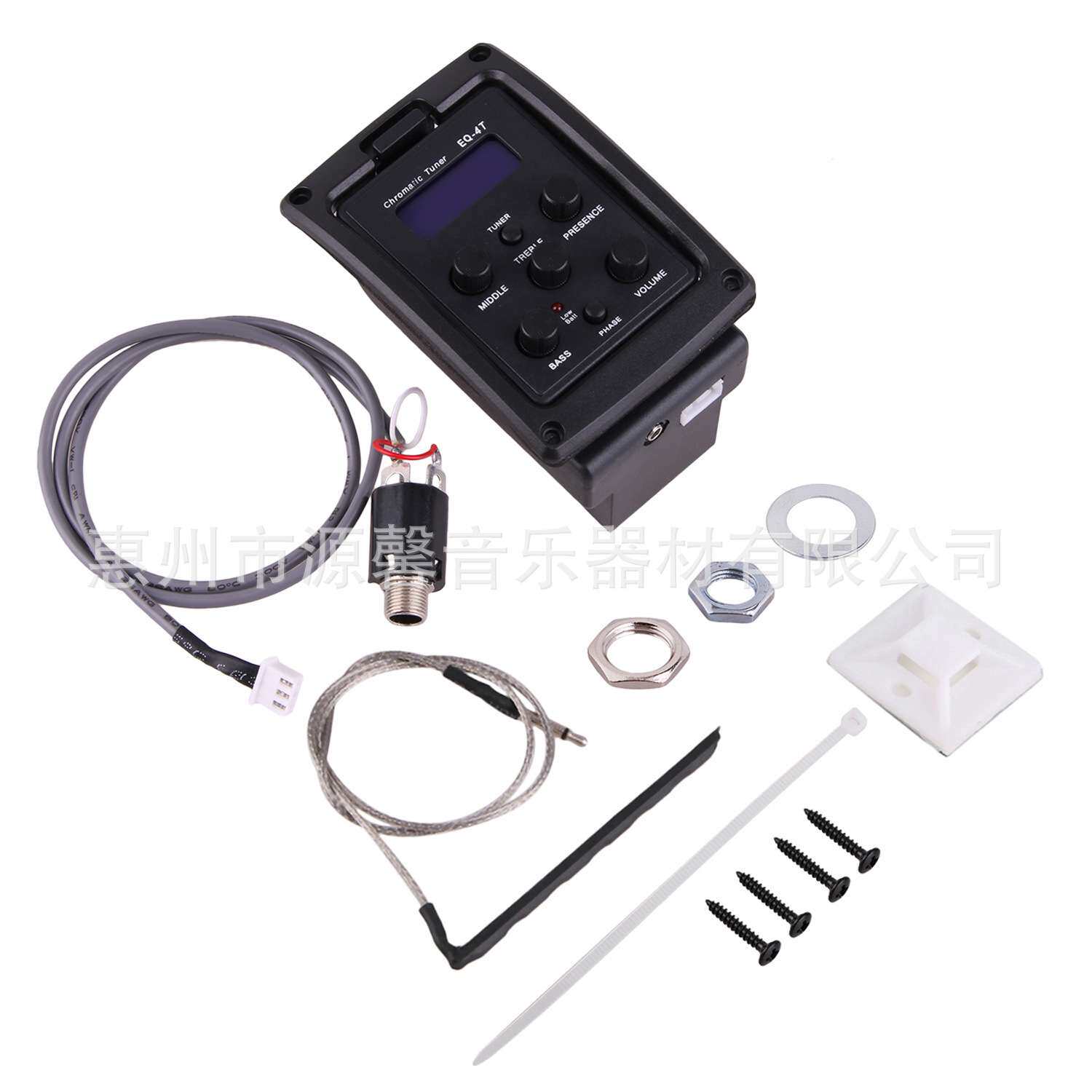 源馨EQ-4T吉他拾音器液晶调音4段拾音器EQ均衡器乐器配件厂家