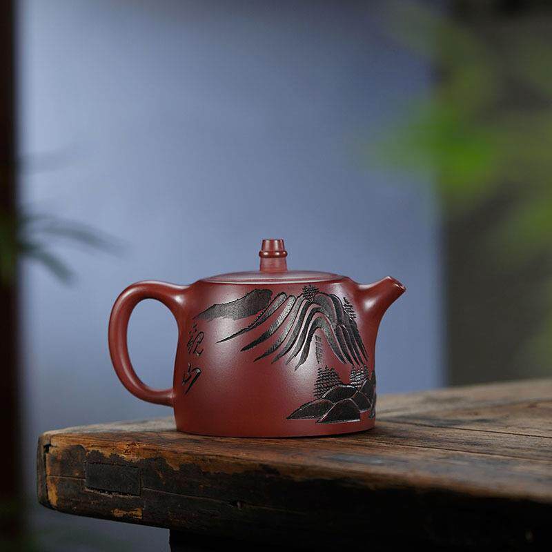 观山汉铎壶宜兴紫砂壶龙血砂茶壶匠心手制大容量紫砂茶具厂家