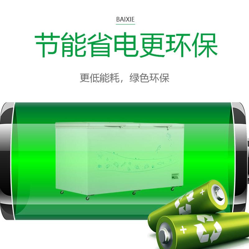 白雪冰箱商用冷柜BD/C-606FD家用小型卧式冰柜超市顶开门冷藏柜