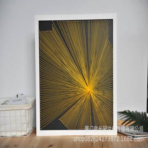 diy材料包书房礼物绕线画创意客厅背景墙装饰画手作钉子画