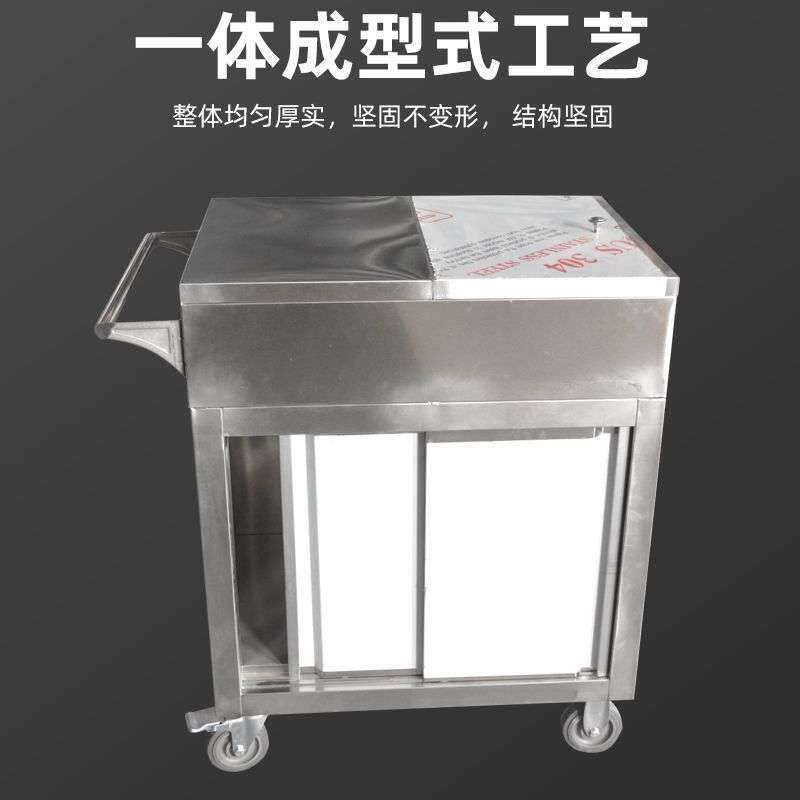 不锈钢调料车厨房调味车饭店调料台餐厅移动多功能推车拉门调料车