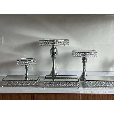 欧式铁艺水晶款甜品台展示架婚礼宴席典礼庆贺甜品架茶歇摆台架子