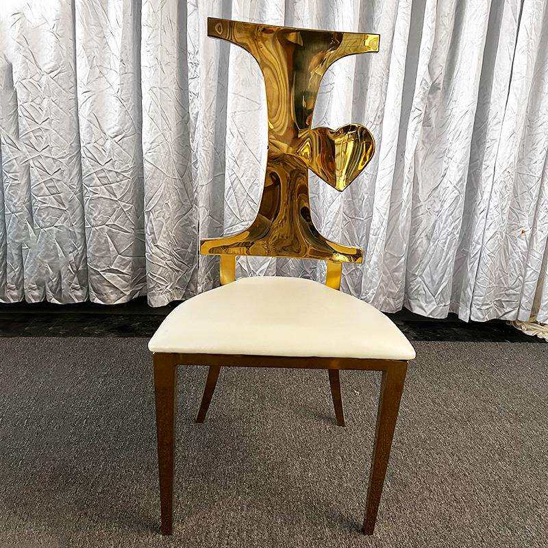 金色不锈钢餐椅简约后现代欧式酒店餐厅宴会厅凳子家用现代简约