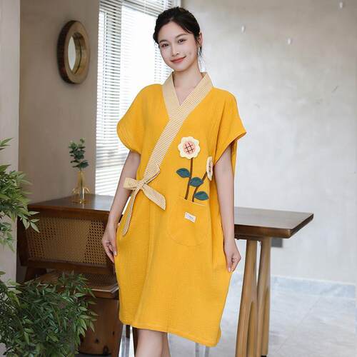 浴巾纯棉家用吸水大人可穿式浴巾可裹女夏季浴袍睡袍2025新款全棉
