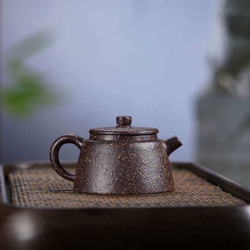 新款鱼罩壶紫砂壶原矿正宗粗砂紫玉金砂茶壶 大容量精品高档壶