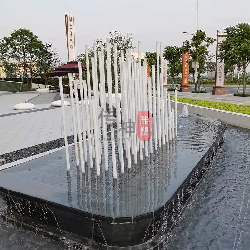 不锈钢雕塑管山灯光艺术装置抽象广场不锈钢金属风动艺术装置造型