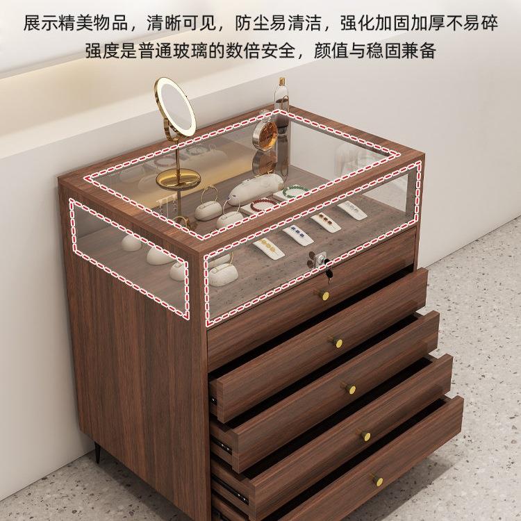 中岛台展示台服装店中间靠墙摆放珠宝首饰品玻璃储物陈列柜流水桌