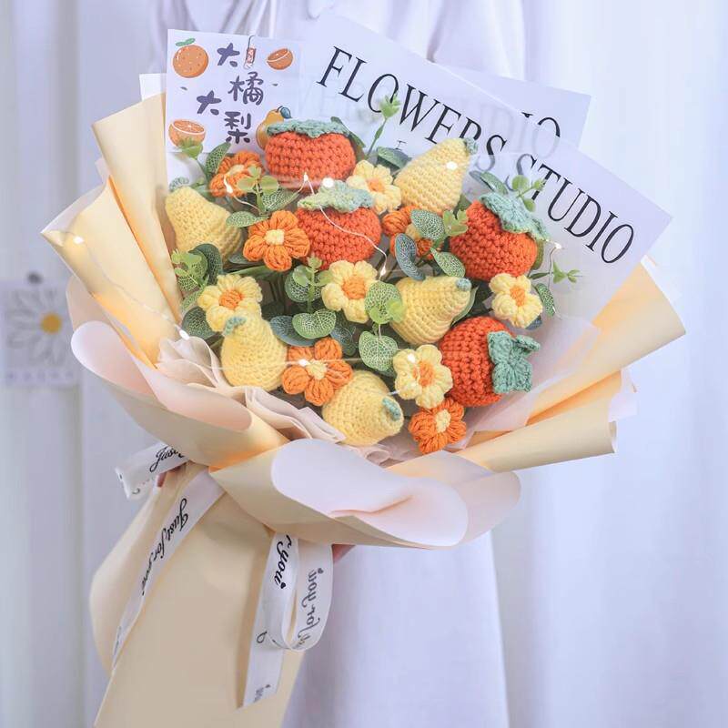 毛线针织花束手工针织毛线花束成品毕业季告白教师节送老师