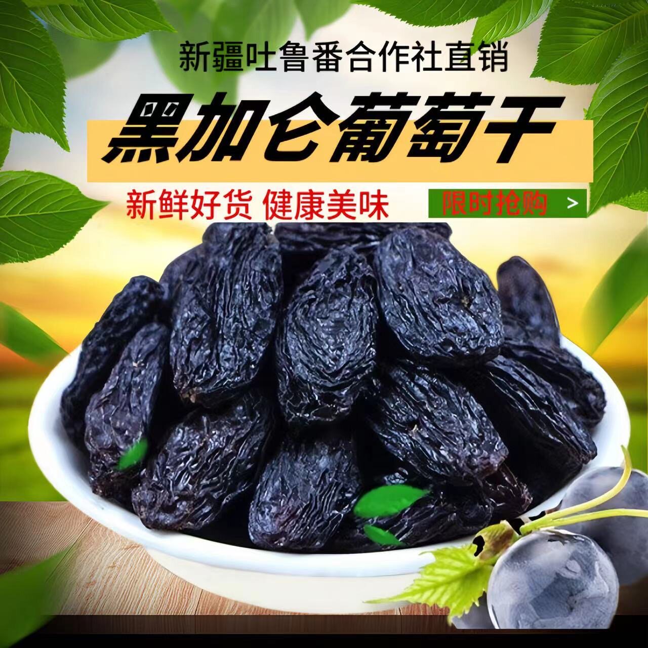 新疆特产黑加仑葡萄干大颗粒黑美人提子干酸甜小包零食干果