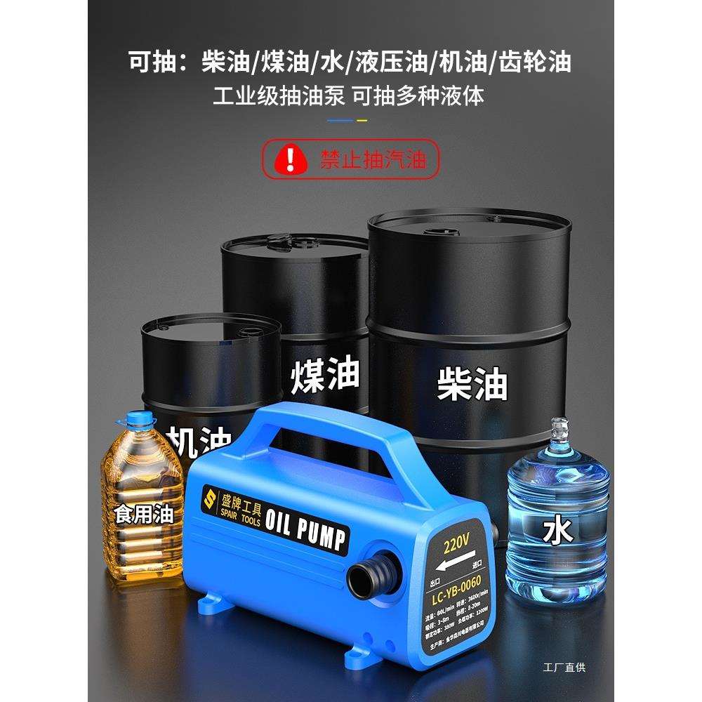 盛牌电动抽油泵12V24V通用220V柴油泵抽油神器抽油机抽水泵自栗栩
