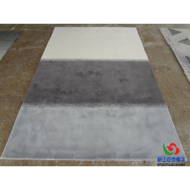 现代简约混色渐变格子中式欧式客厅茶几地毯手工羊毛卧室客房大厅