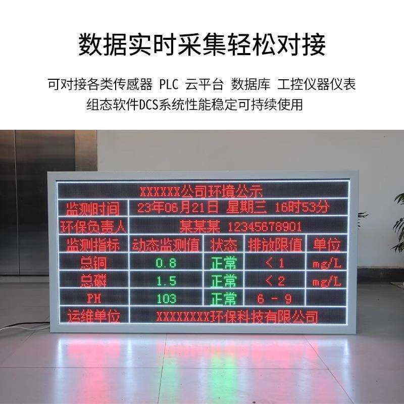 led显示屏室内电子看板屏幕对接户外防水环境监测废气废水污染物