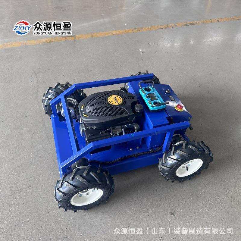 轮式多功能碎草小车 遥控无人汽油轮胎式汽油割草机 小型多功能