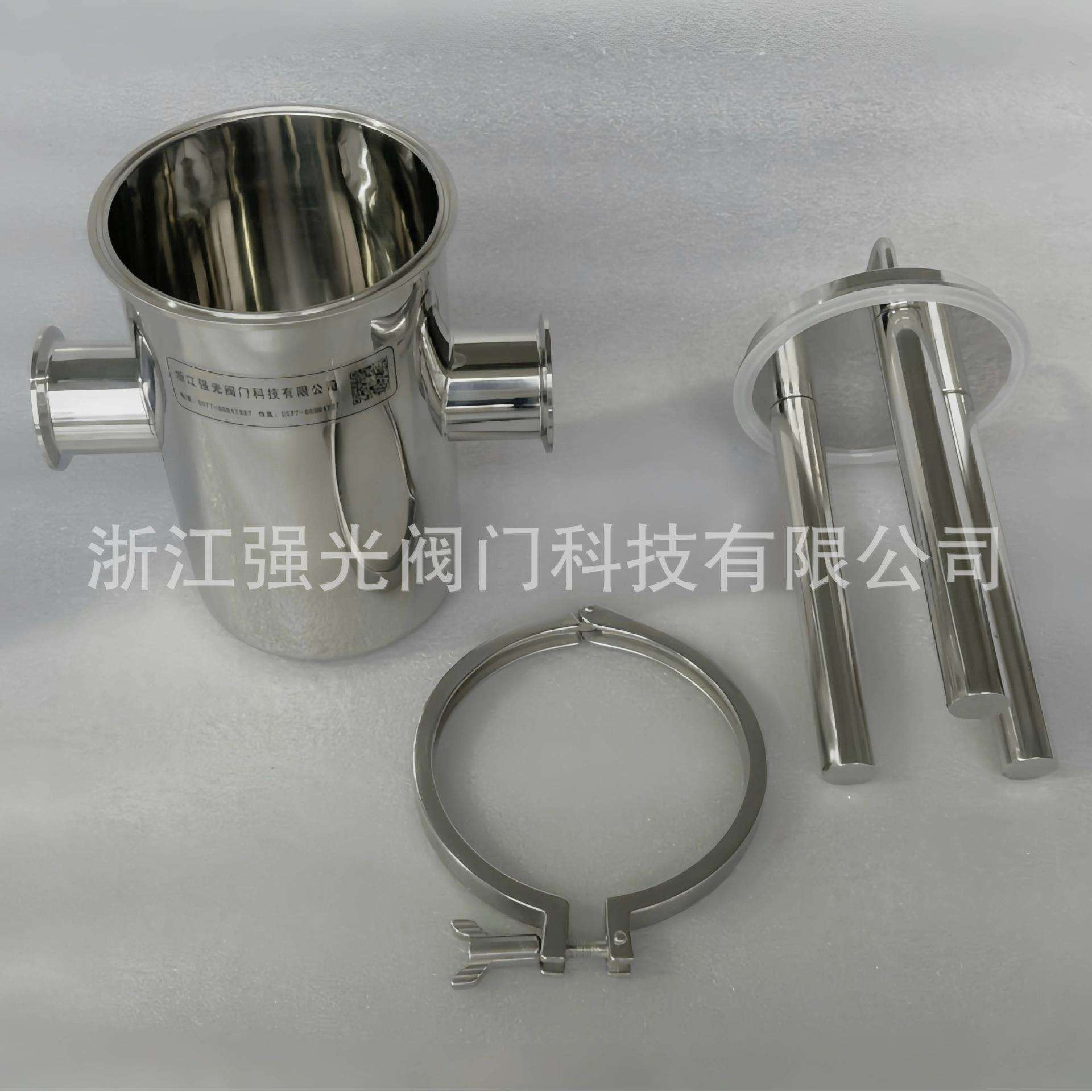 304/316L镜面抛光快装食品级不锈钢快开式快拆式管道磁铁过滤器