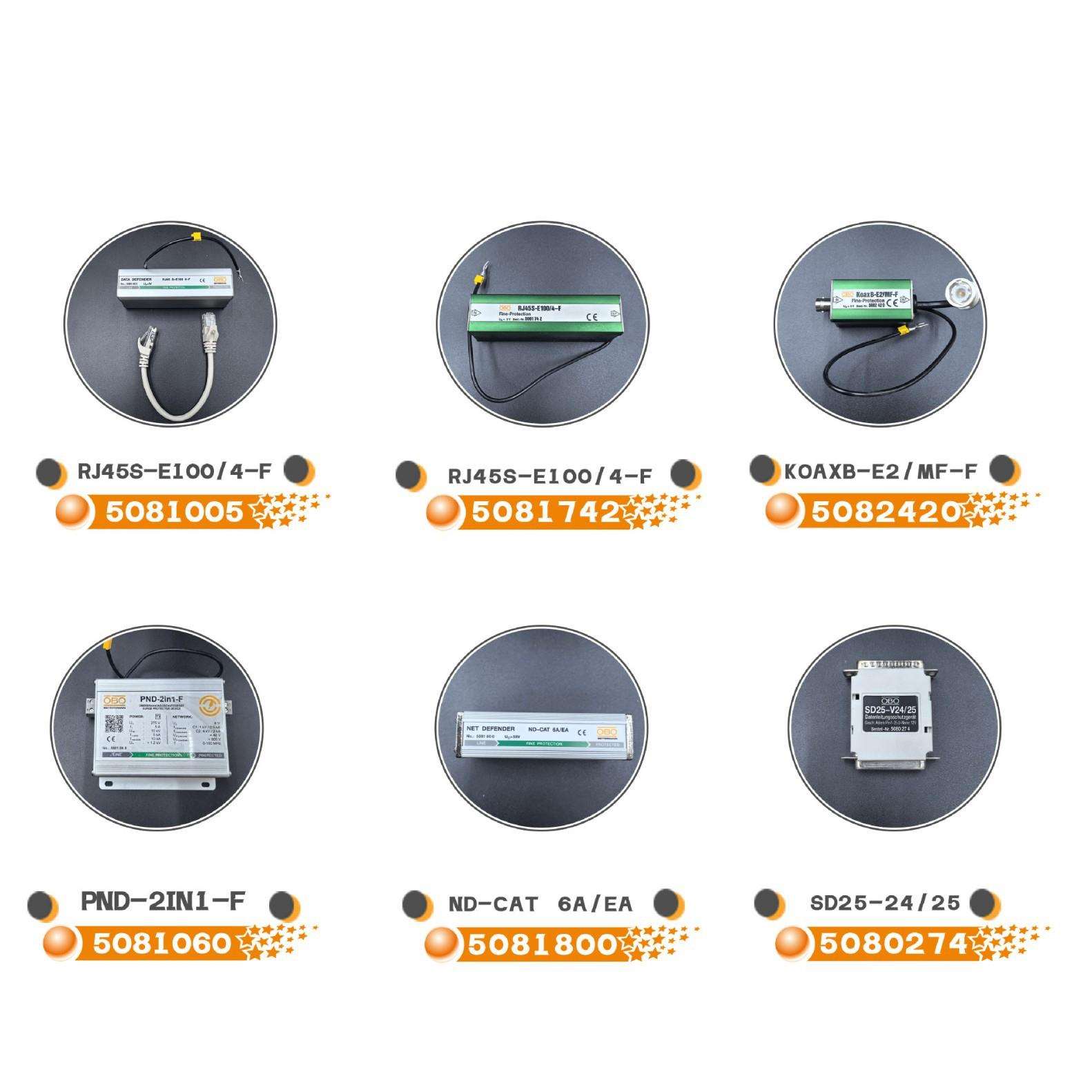 OBO网络浪涌保护器5081005 RJ45S-E100/4-F避雷器POE电源防雷器