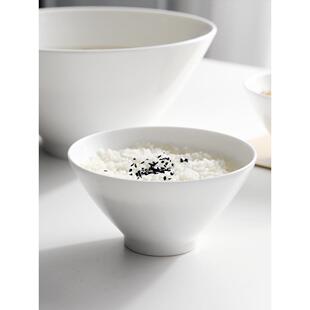 复古斗笠碗5英寸商用骨瓷饭碗陶瓷小斗笠碗6寸米饭碗家用小碗