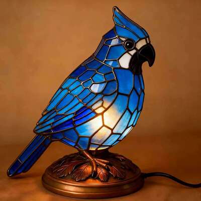 跨境新品欧式Cardinal Lamp树脂小夜灯 LED红鸟动物台灯家居装饰