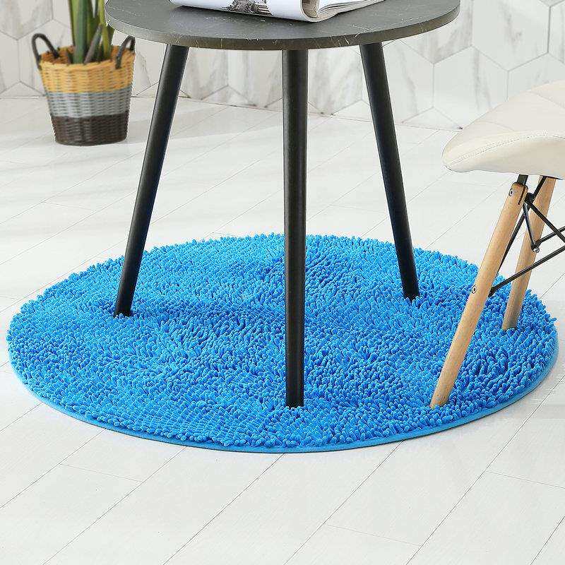 家用圆形地毯雪尼尔长毛地垫客厅茶几卧室浴室脚垫吸水防滑垫