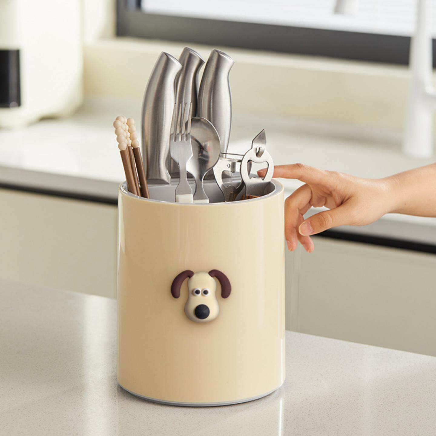 设计可旋转刀架筷子收纳筒勺子刀具多功能一体式收纳架