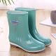 短筒雨鞋 工作套鞋 女士水靴雨靴时尚 外贸厨房防滑胶鞋 夏 防水鞋 韩版