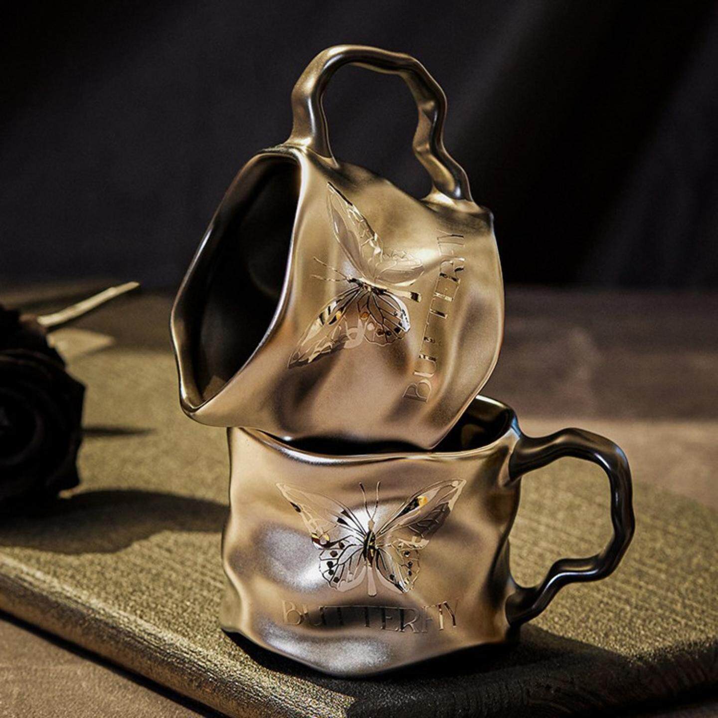 轻奢高级感陶瓷马克杯创意高颜值家用办公女神咖啡杯子泡茶杯