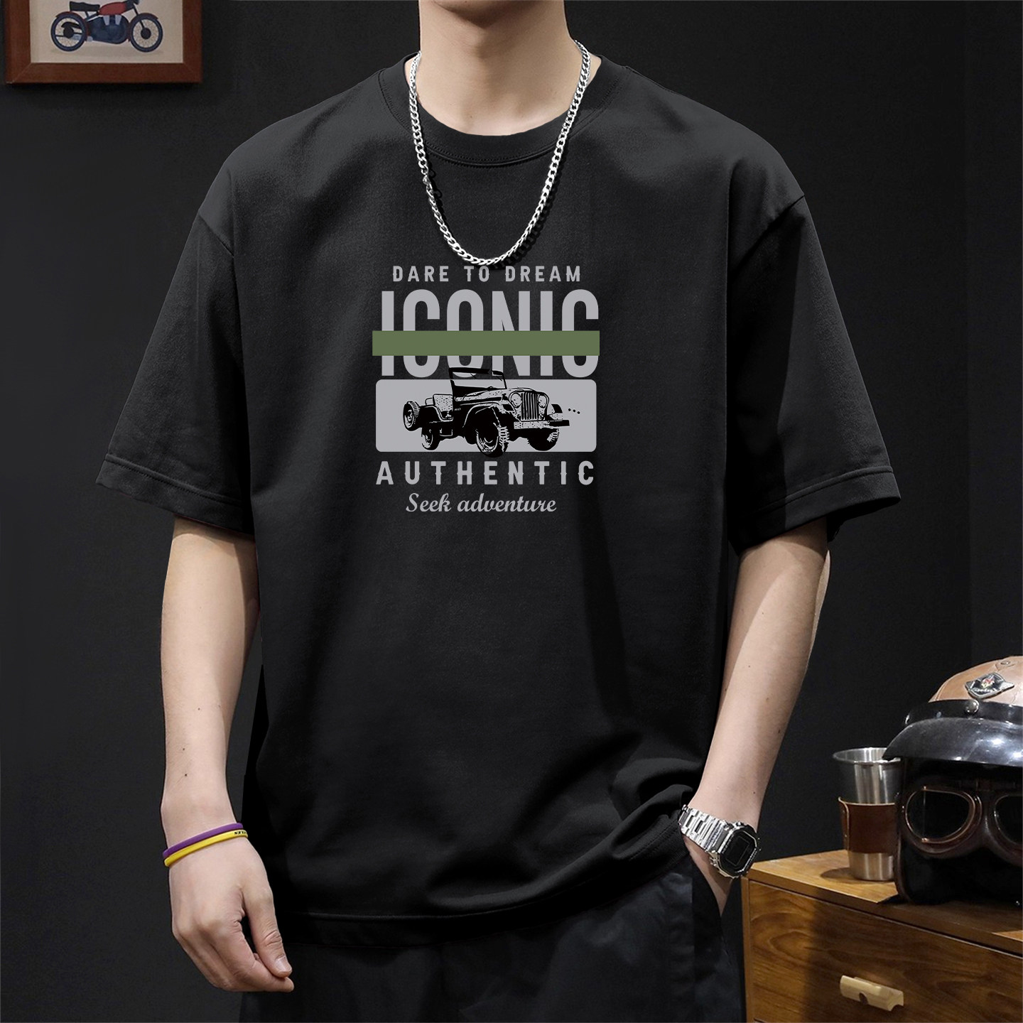 汉誓夏季260g重磅美式潮牌短袖t恤男宽松男士打底衫半袖休闲上衣