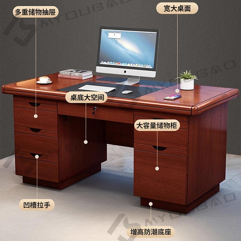 木制油漆办公桌带抽屉木制书桌老板桌写字桌职员电脑桌财务办公桌