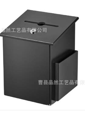 居家、办公室棕色木质带锁信箱意见箱木制投票箱存钱箱