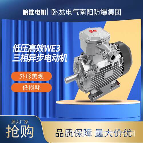 卧龙南阳低压效率高WE3-132M1-6/4kw三相异步电动机隔爆型YBX3
