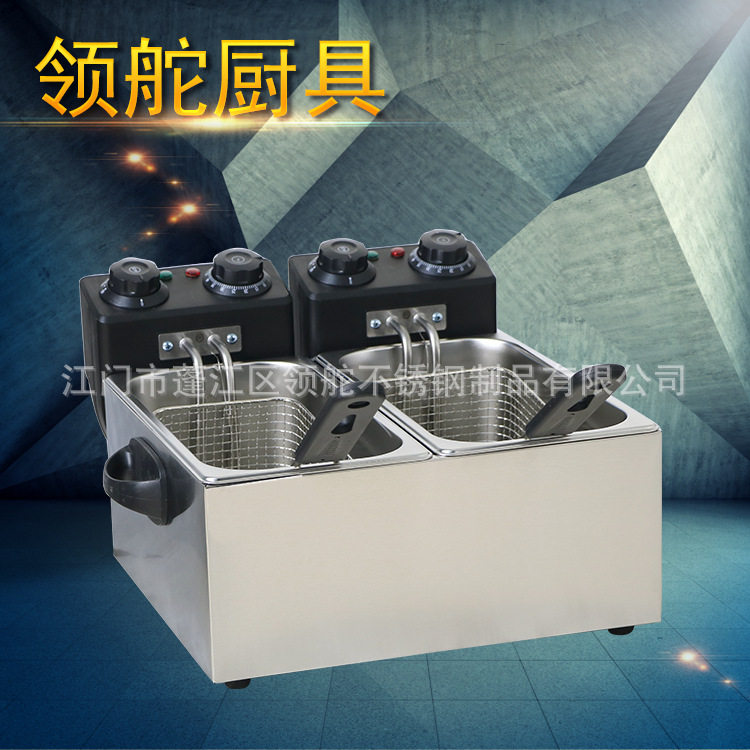 4L电热双缸双筛电炸炉油炸锅油炸炉油炸机炸鸡炉电炸锅商用带定时