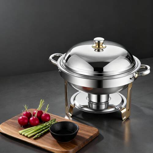 跨境可拆卸分体设计露营便携餐炉不锈钢高档餐炉 chafing dish
